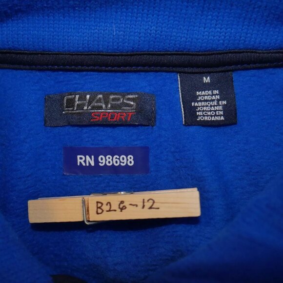 New Chaps Ralph Lauren Men's Sz M Sport 1/4 Zip Pullover Mock Neck Sweater Blue - Picture 7 of 7